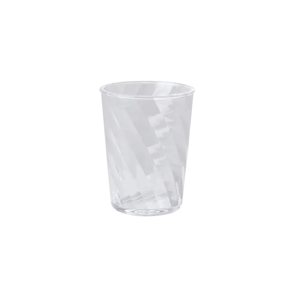 Acrylic Tumbler Glass in Twisted Swirly Design - Clear