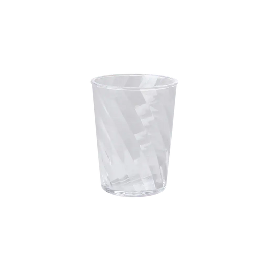 Acrylic Tumbler Glass in Twisted Swirly Design - Clear