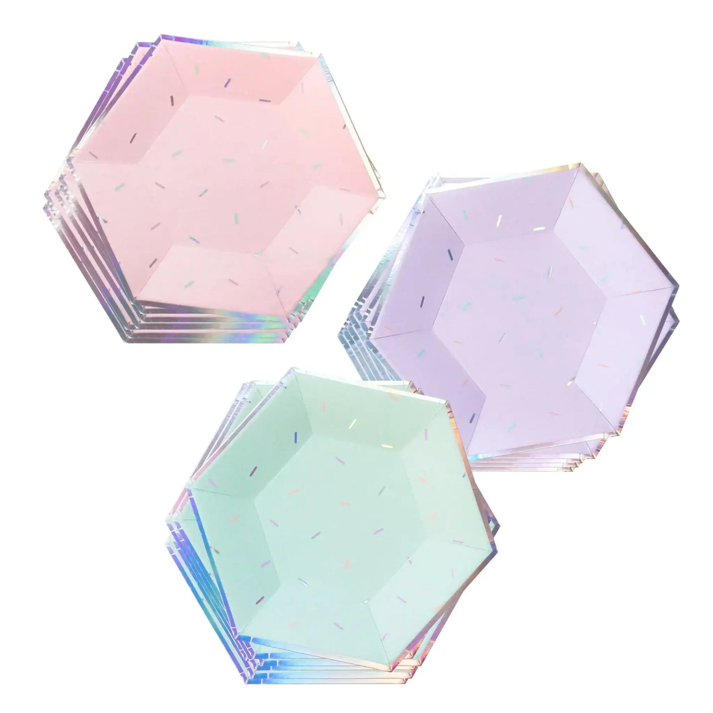 Sprinkles - Pastel Small Paper Plates (Multi-Color Pack, 18 count)