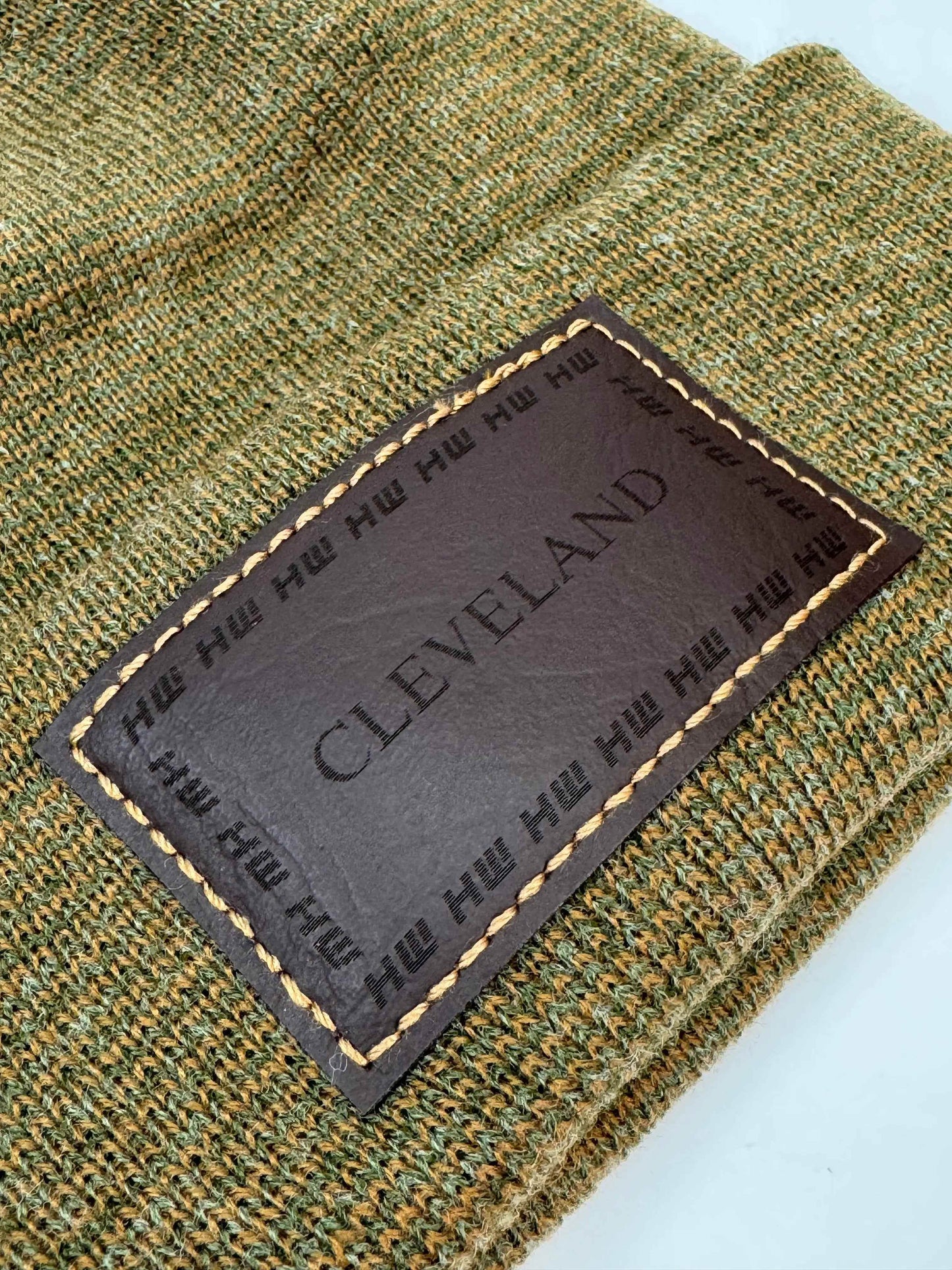 Haakwear Cleveland H Stitch Cuffed Beanie - Made in USA Hats (Limited Edition) - Brown / Green Fusion