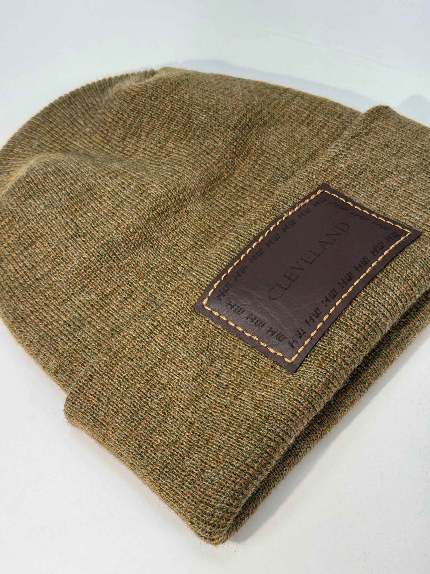 Haakwear Cleveland H Stitch Cuffed Beanie - Made in USA Hats (Limited Edition) - Brown / Green Fusion