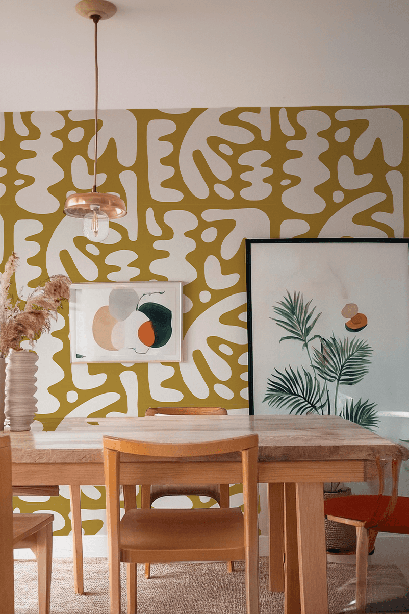 Bubbly Wallpaper, mustard