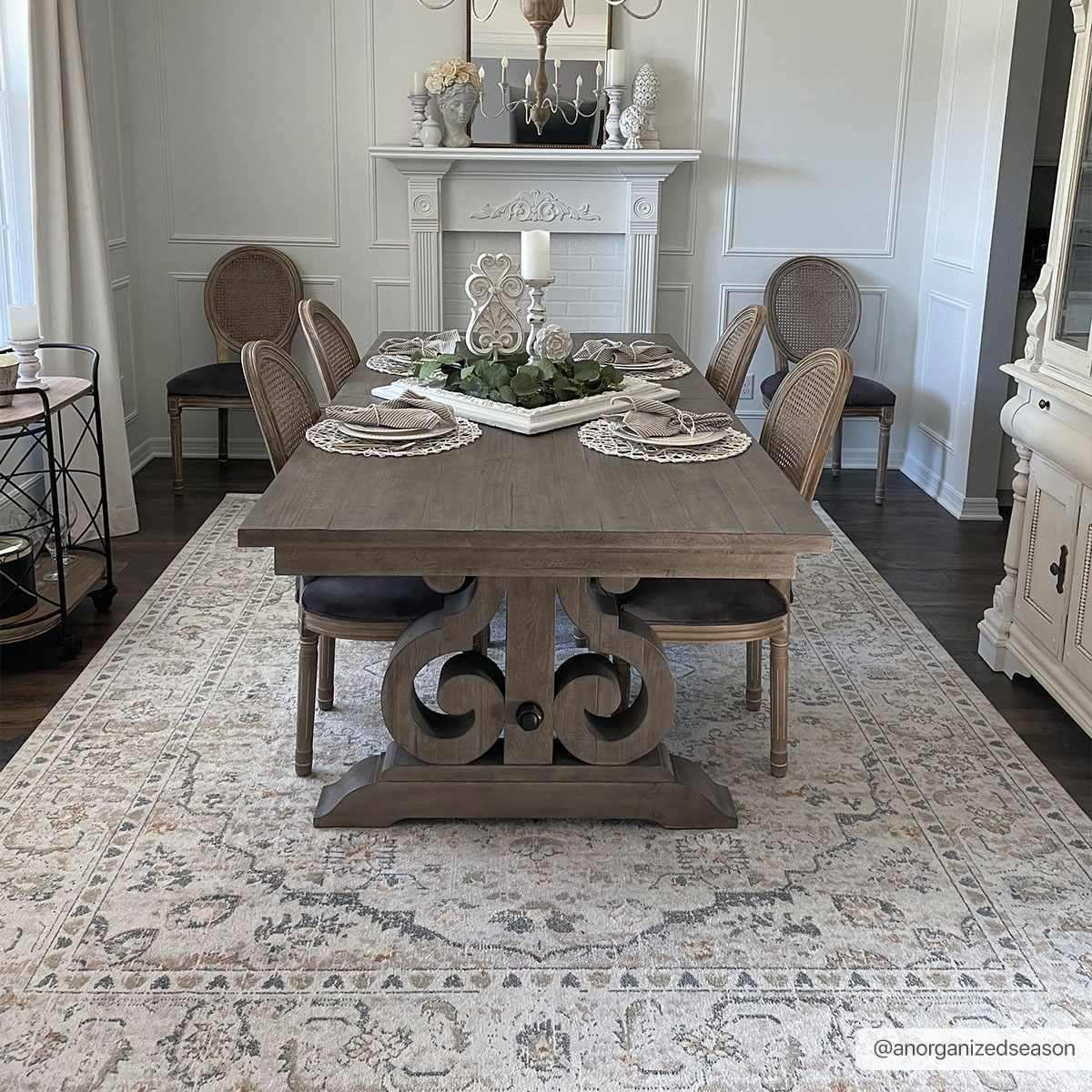 Cream Hiti Washable area rug