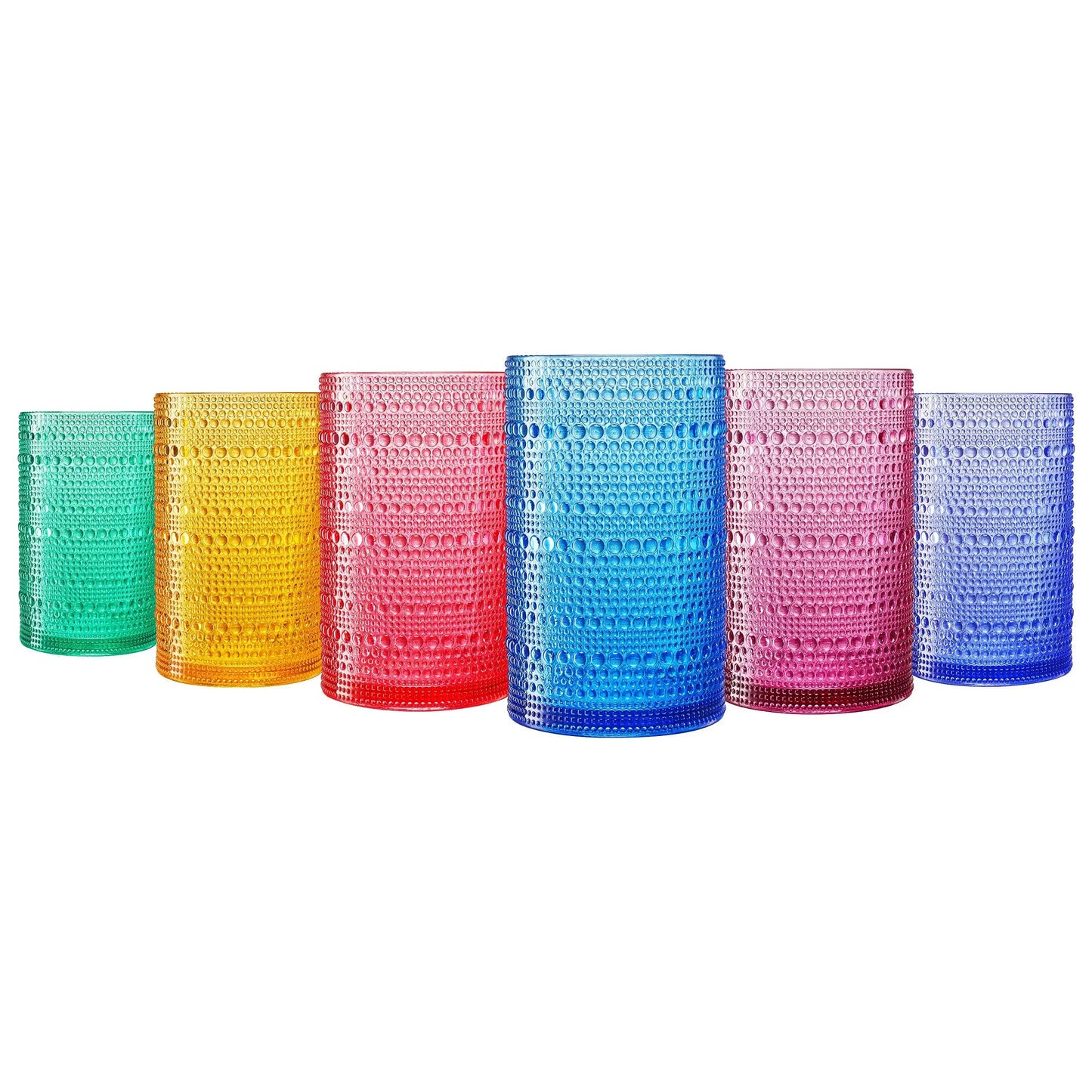 Madrid Acrylic Highball Hobnail Glassware, Set of 6