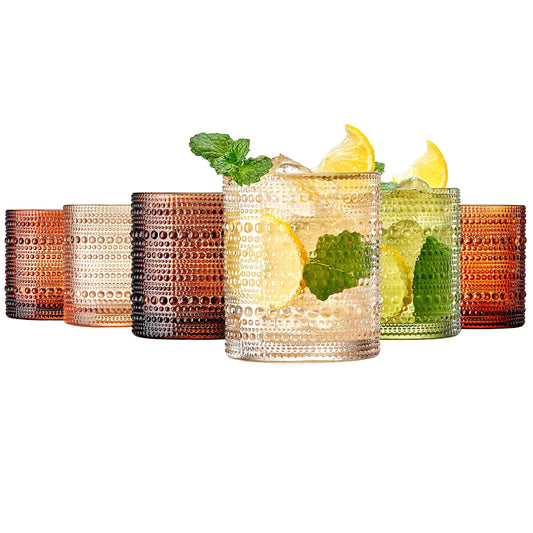 Fortuna Hobnail Lowball Glassware, Set of 6