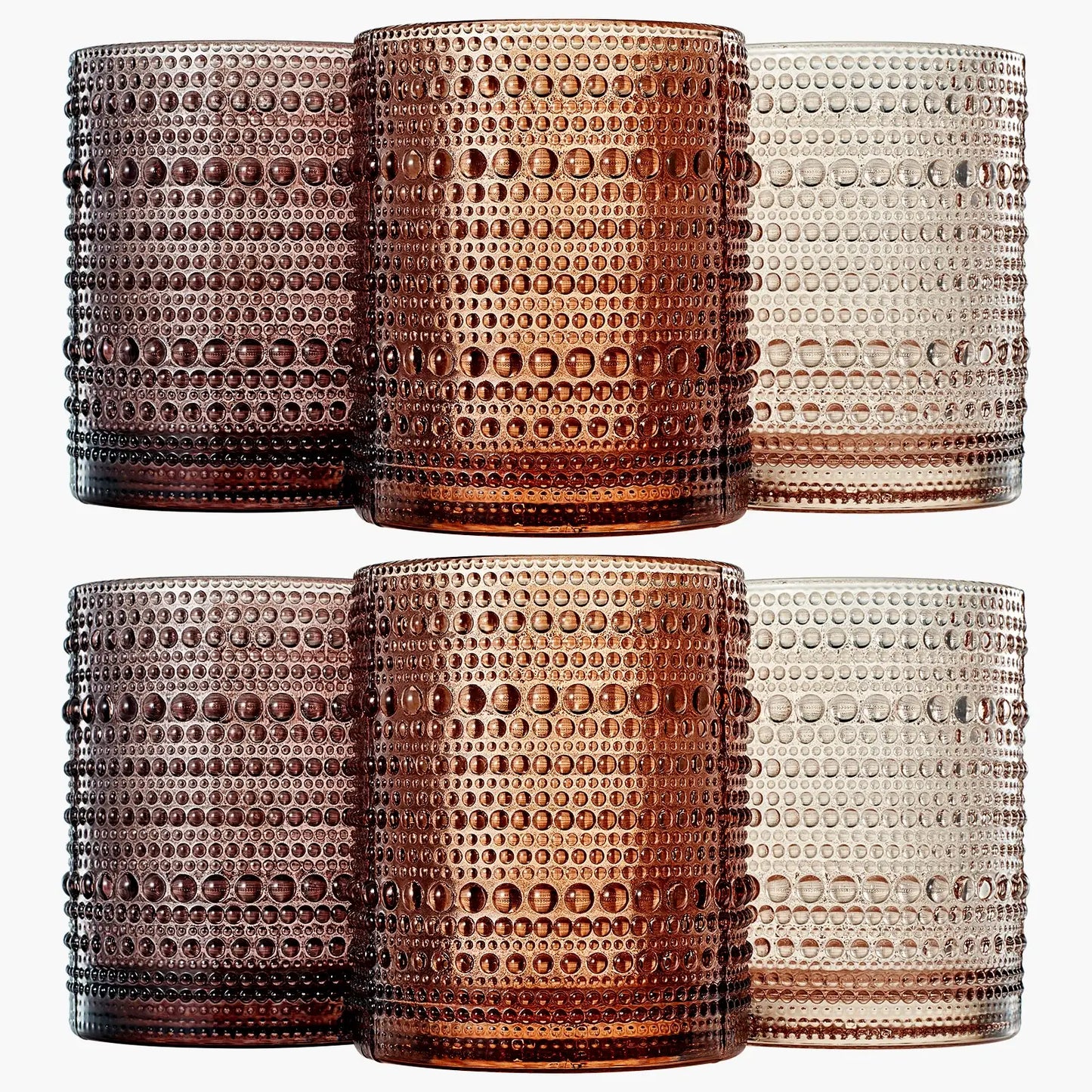 Venus Hobnail Lowball Whiskey Glassware, Set of 6