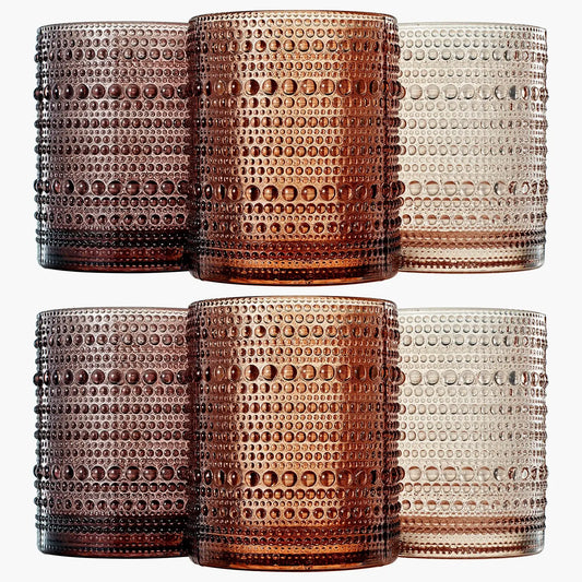 Venus Hobnail Lowball Whiskey Glassware, Set of 6
