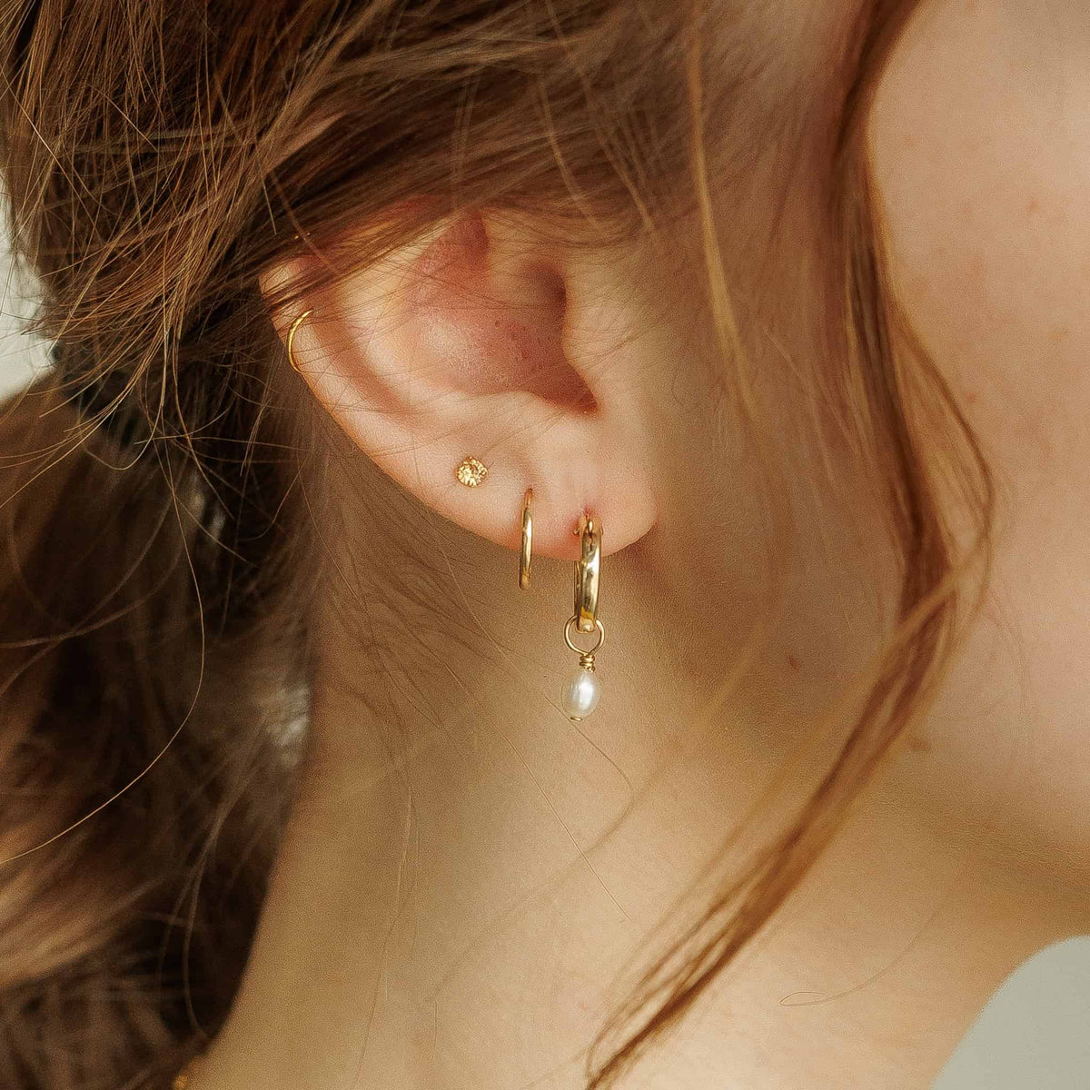 Single Pearl Hoop Charms