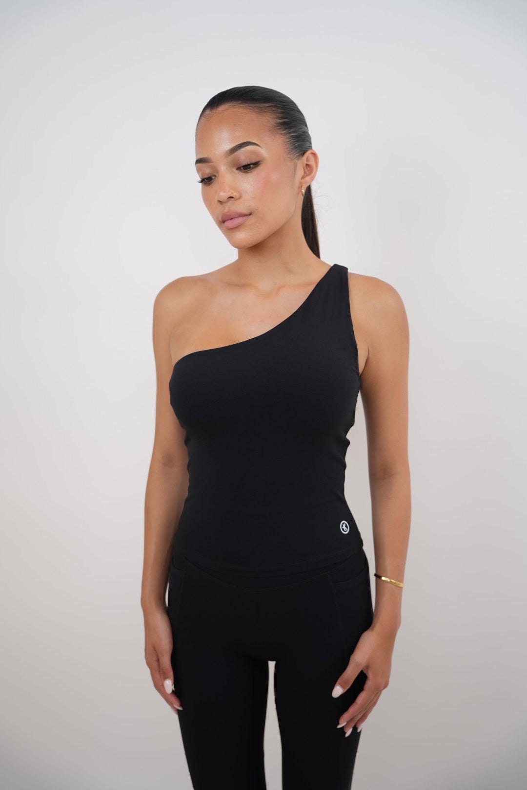 I Am Wealthy Black One Shoulder Top