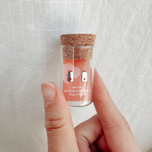 Yogurt Drink Earring Studs