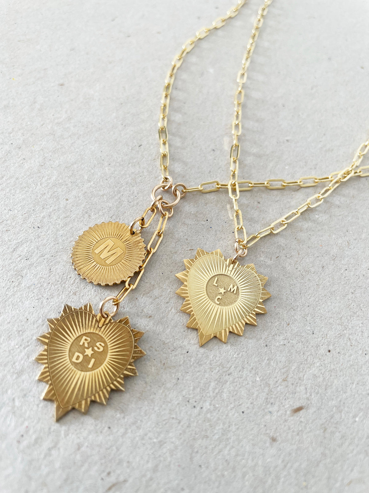 Vesta Initial Medallion Lariat Necklace | Custom Jewelry