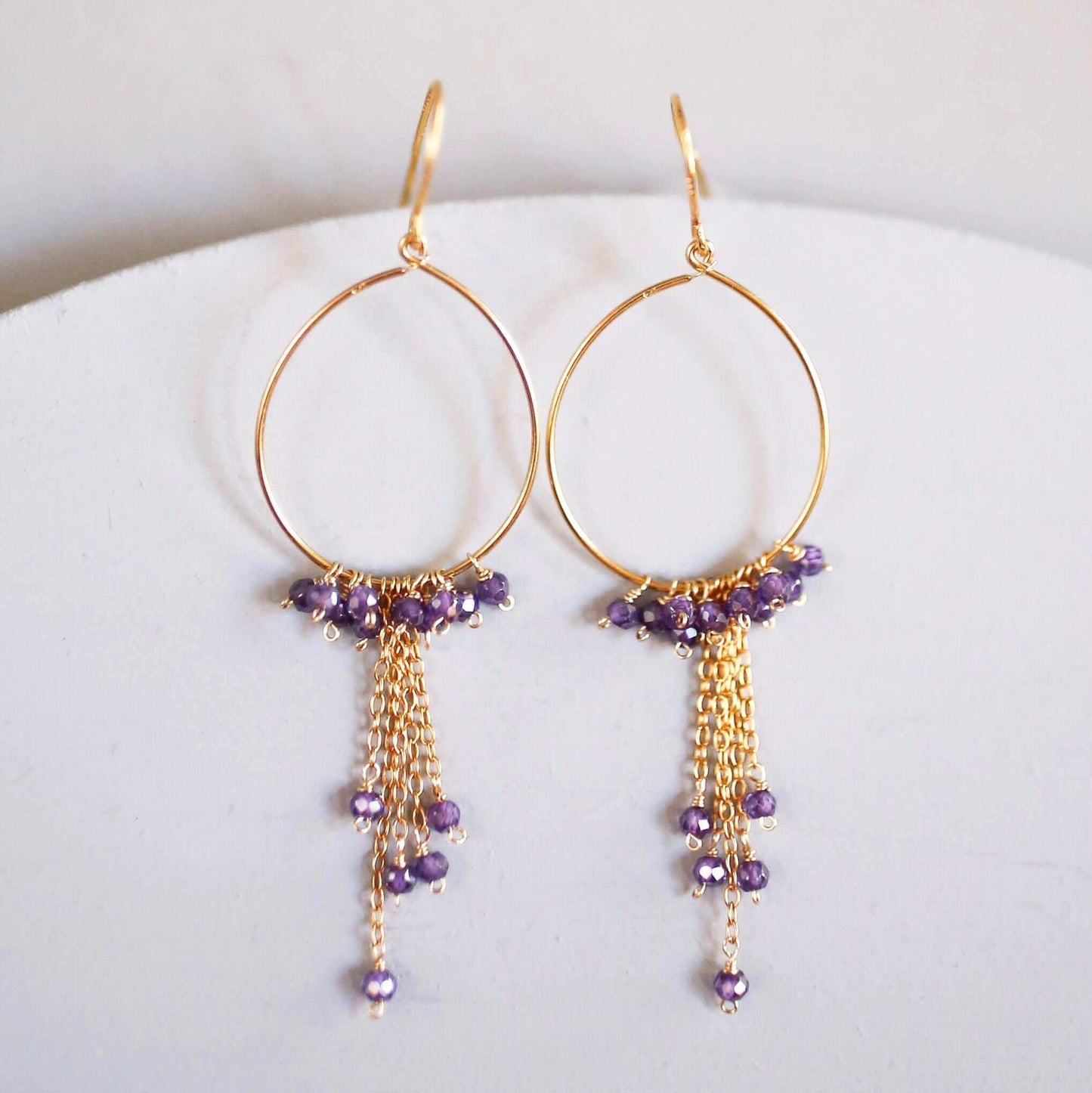 Aquamarine Mini Swing Hoop Earrings