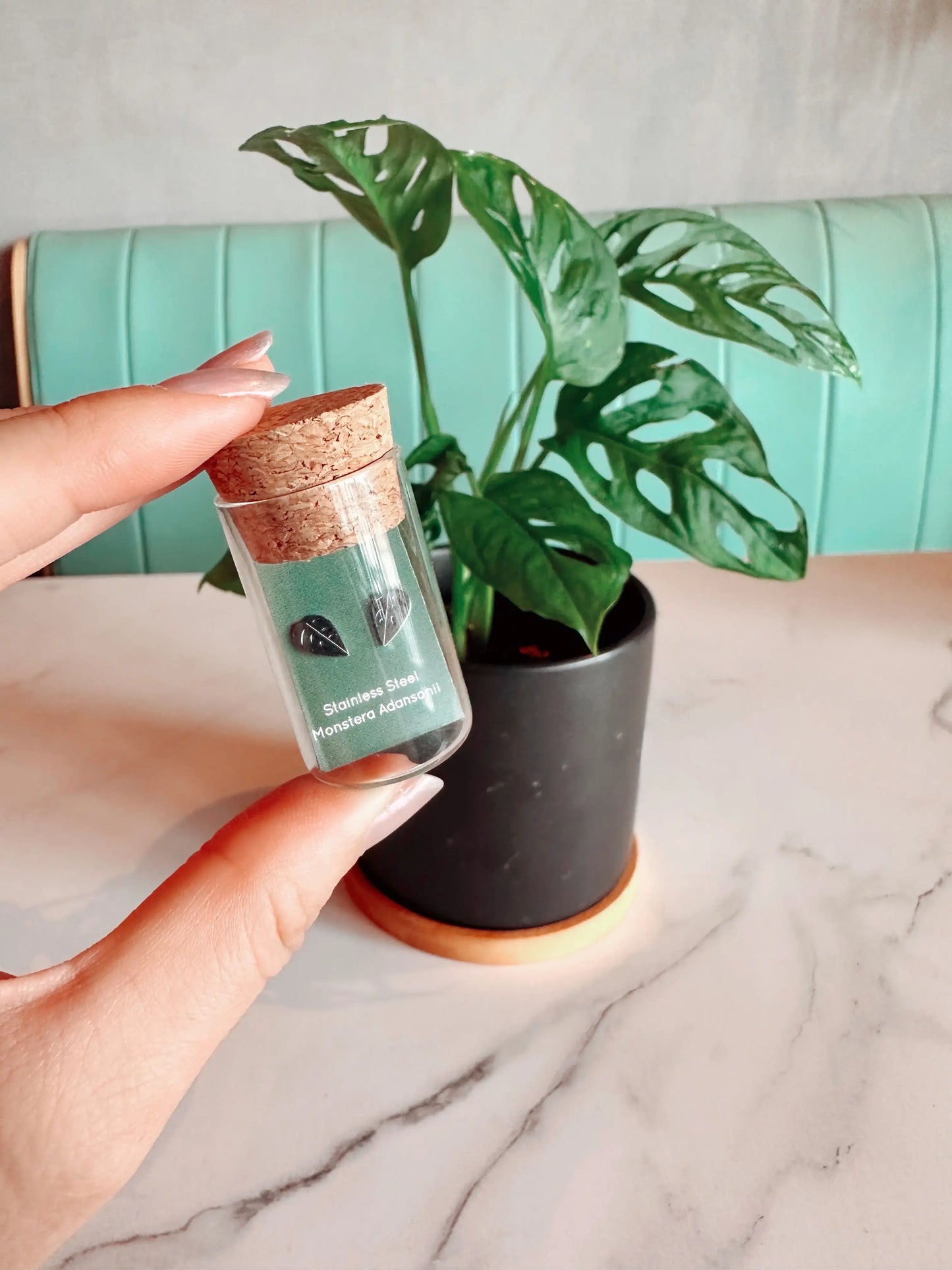 Monstera Adansonii Metal Stud Earrings