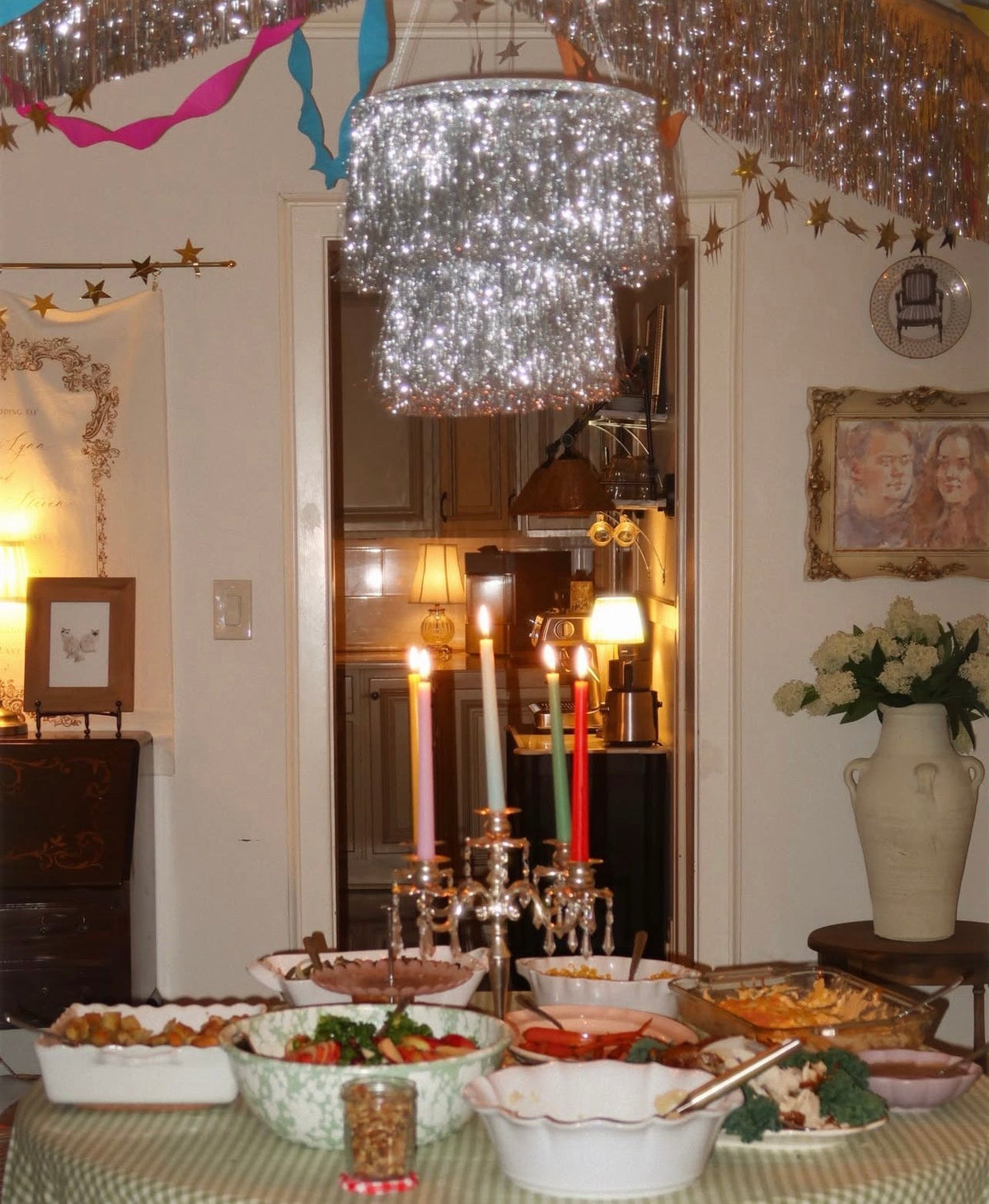 Shimmer Chandelier - iridescent foil chandelier
