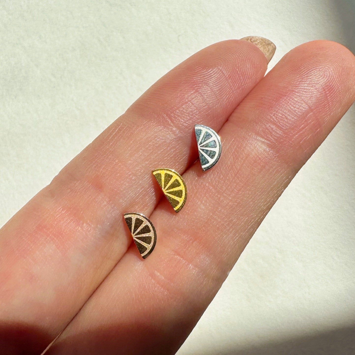 Lemonade & Pink Lemonade Metal Stud Earrings