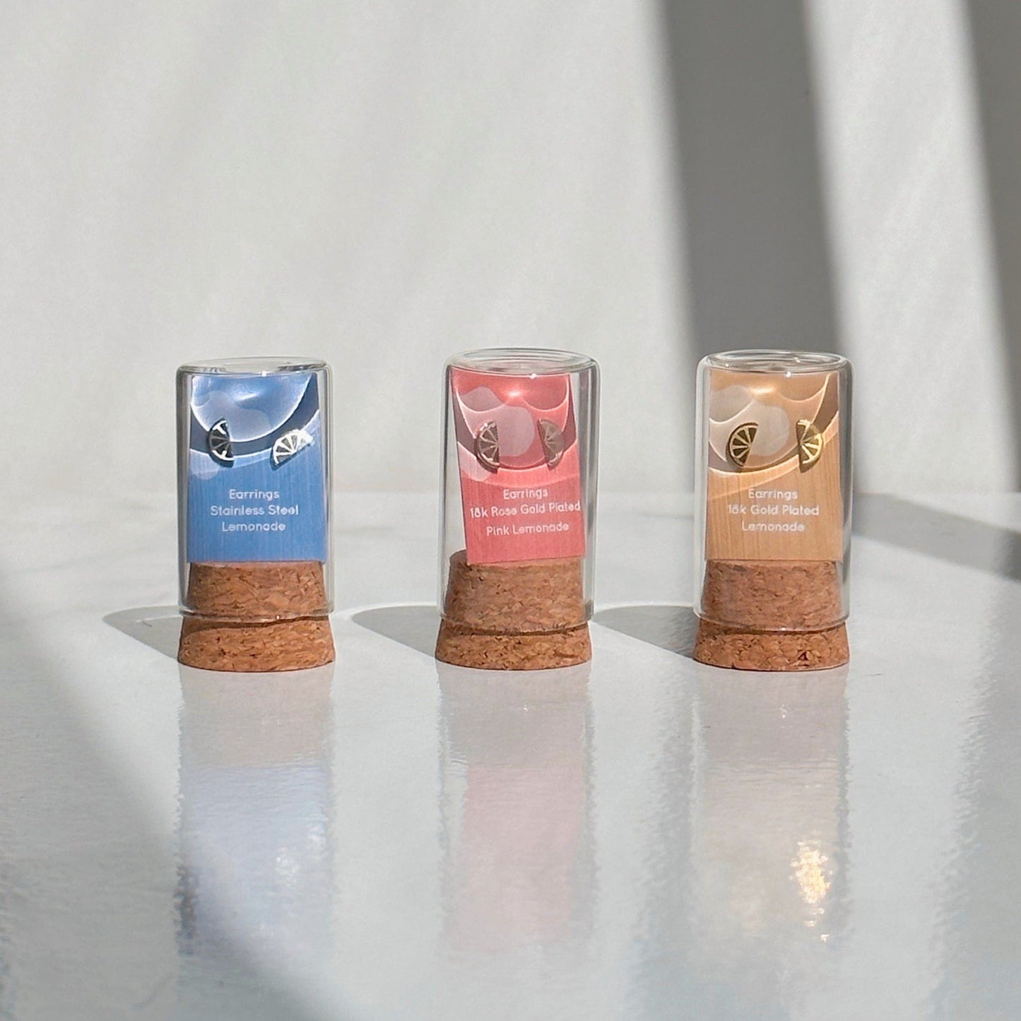 Lemonade & Pink Lemonade Metal Stud Earrings