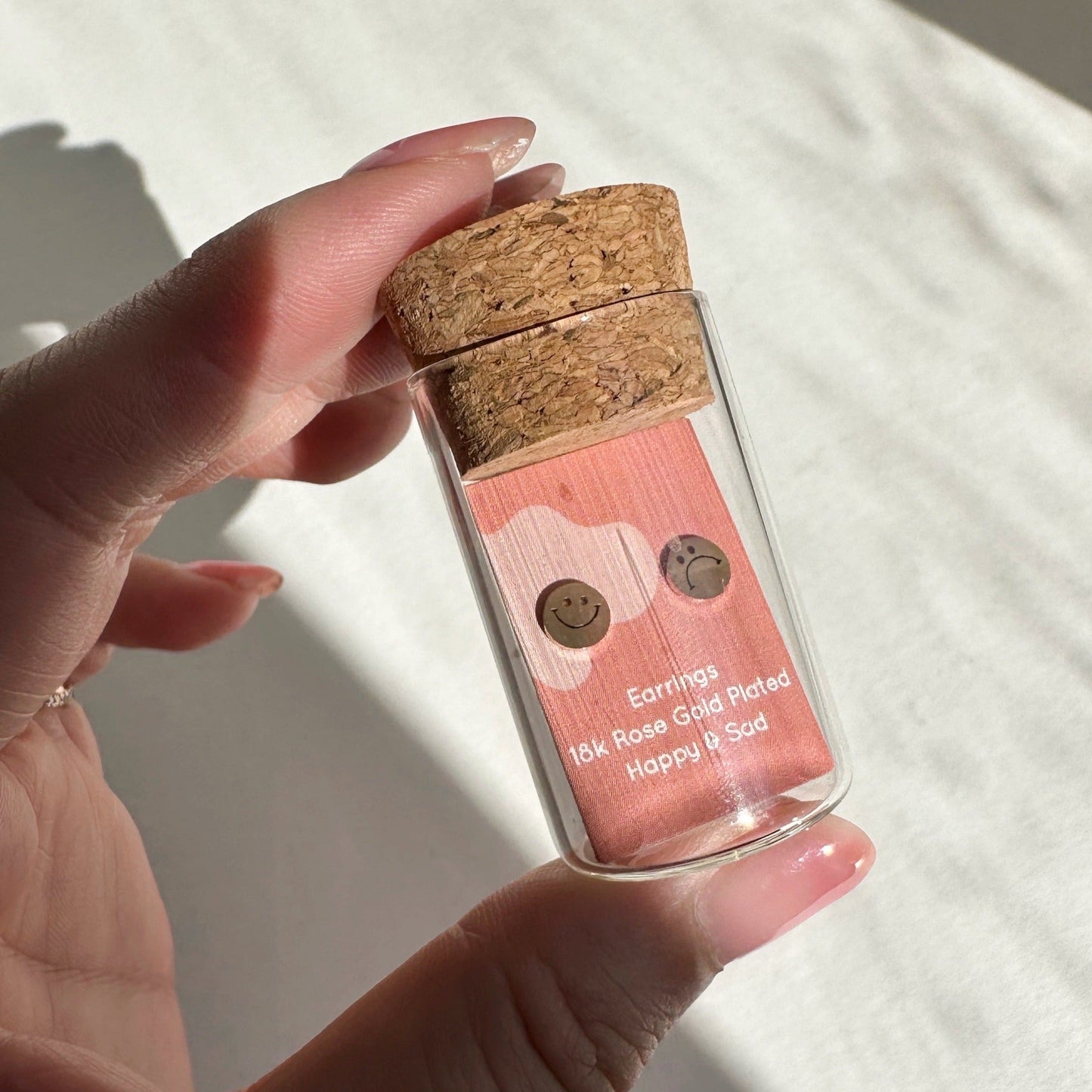 Happy & Sad Smiley Metal Stud Earrings