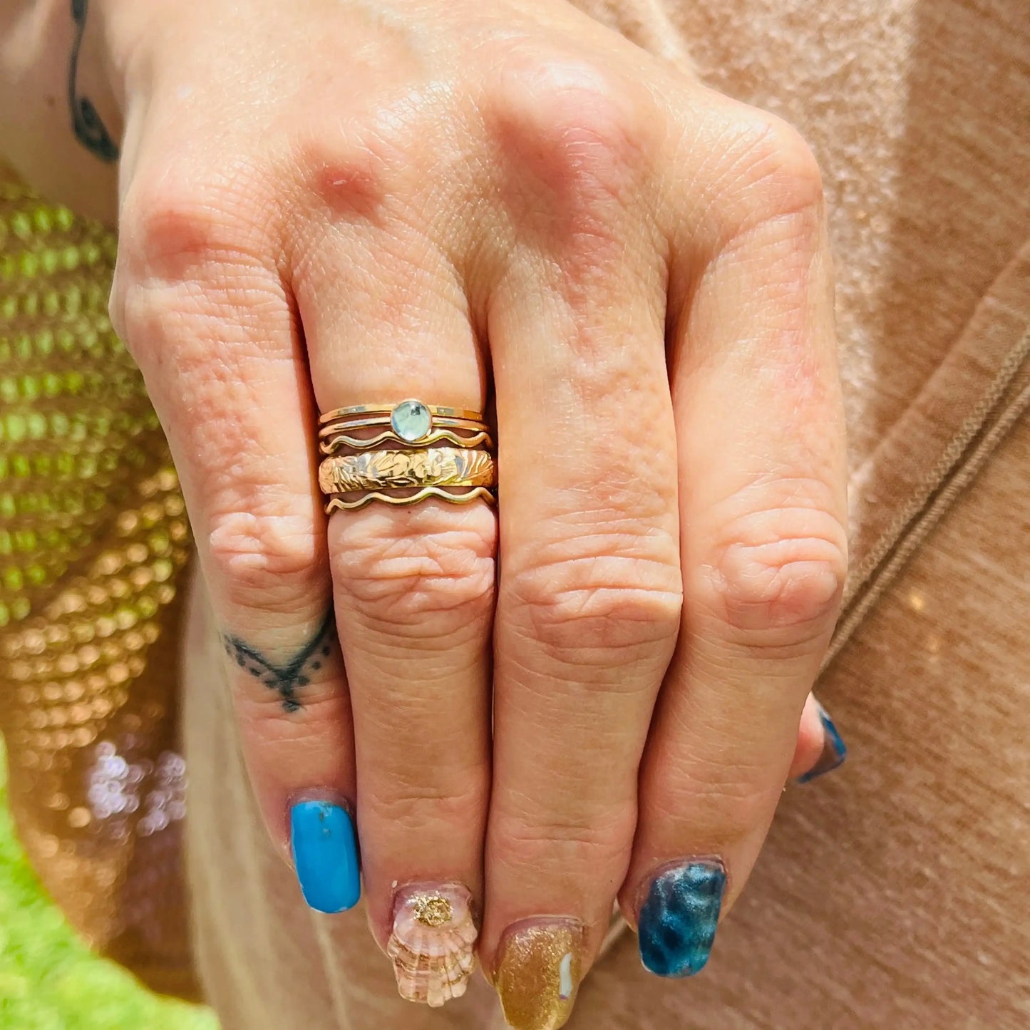 BLUE APATITE RING