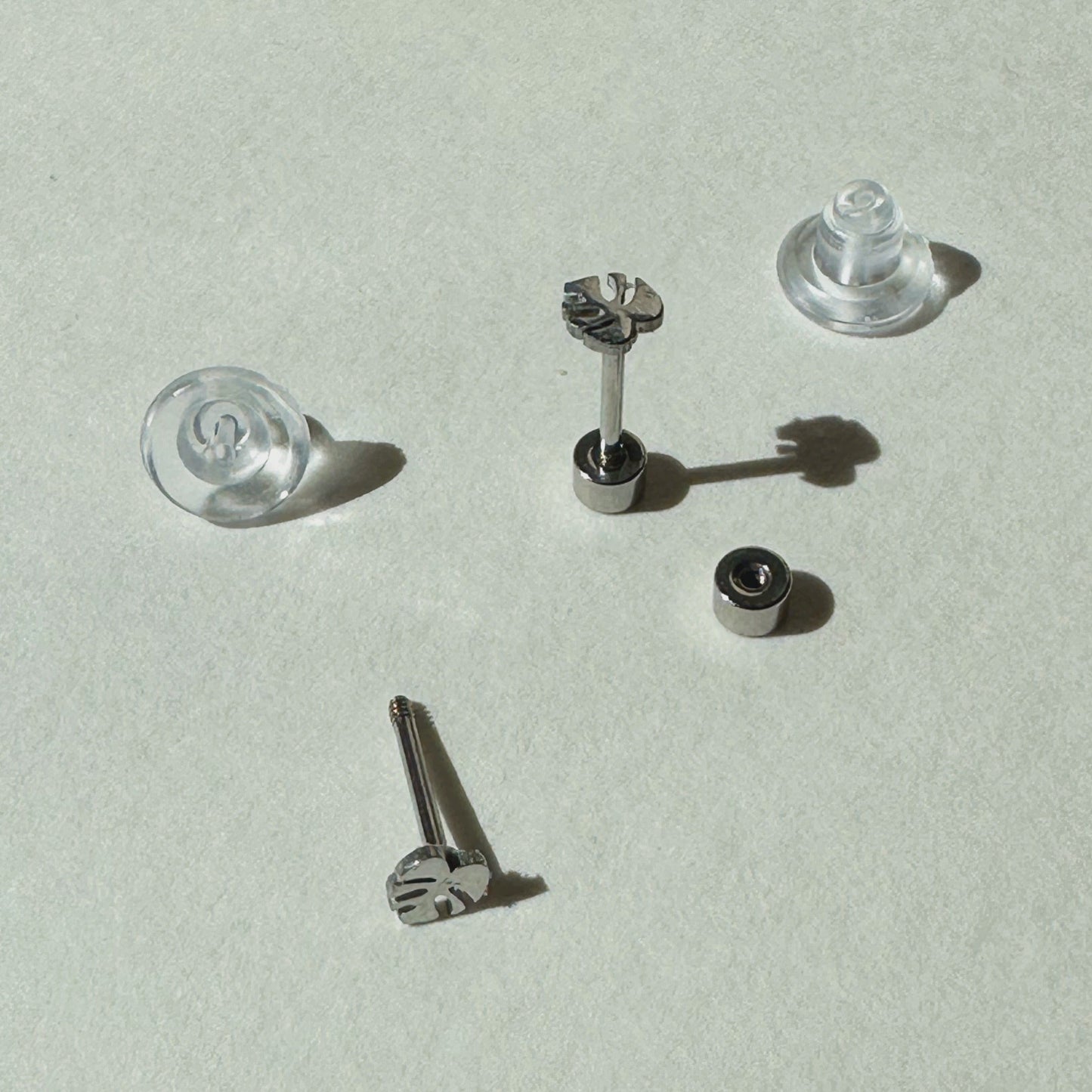 Flat Back- Teeniest Tiniest Monstera Deliciosa Earring Studs