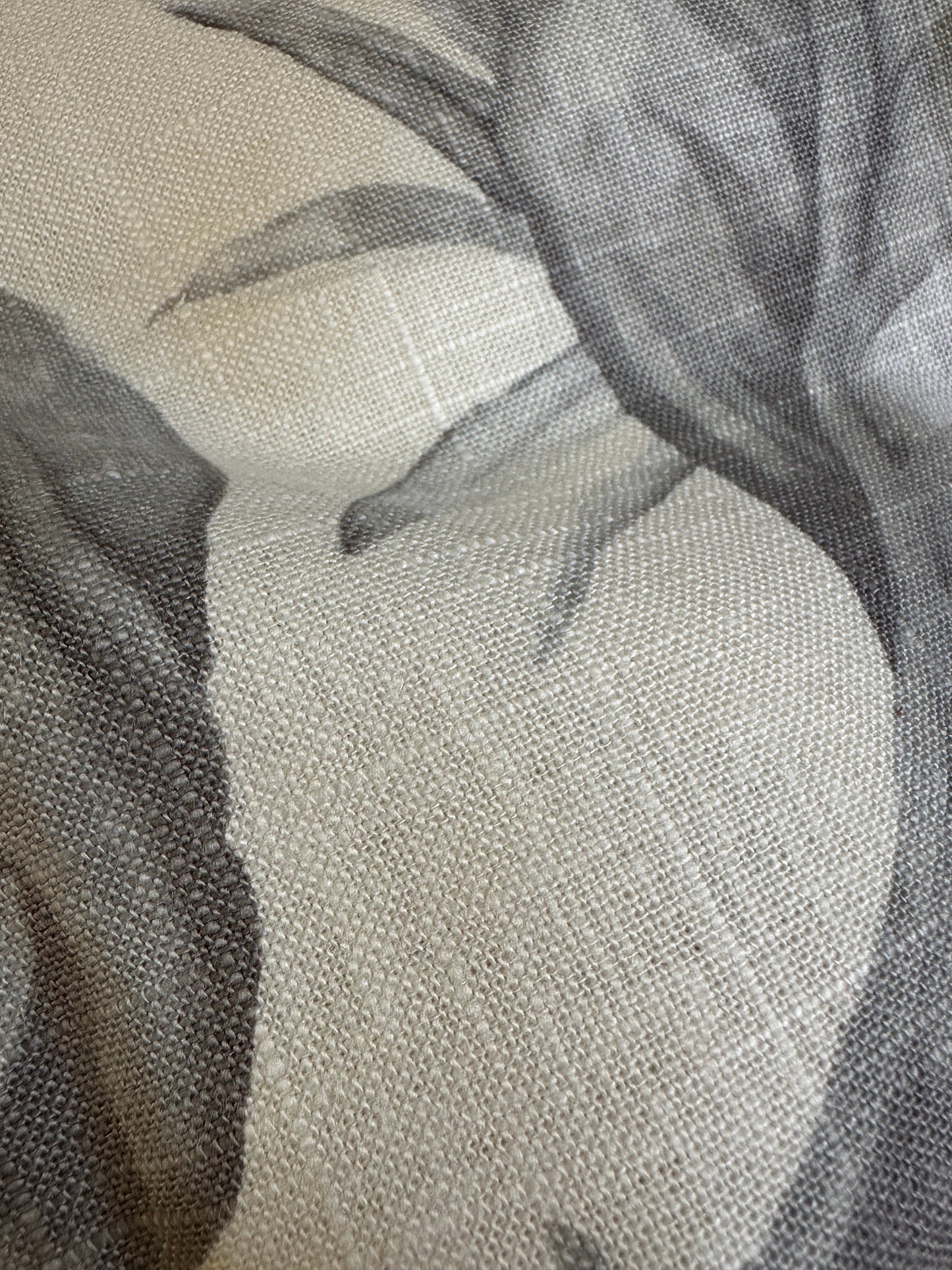 Linen Palm Pillow Cover - Gray
