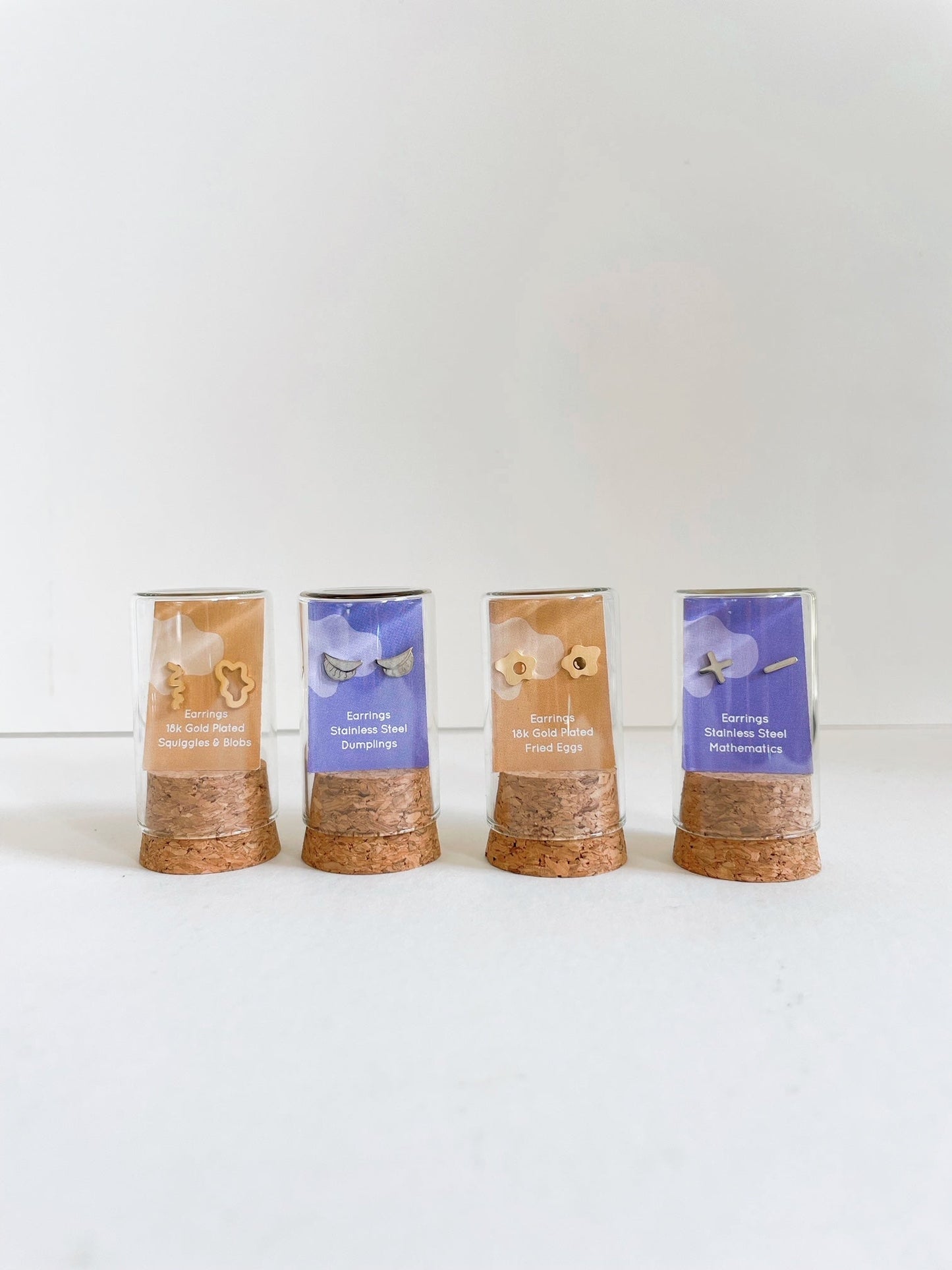 Squiggles & Blobs Metal Stud Earrings