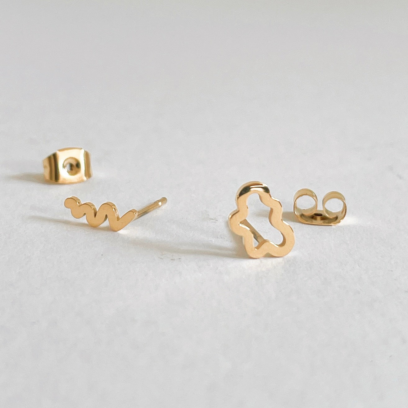 Squiggles & Blobs Metal Stud Earrings