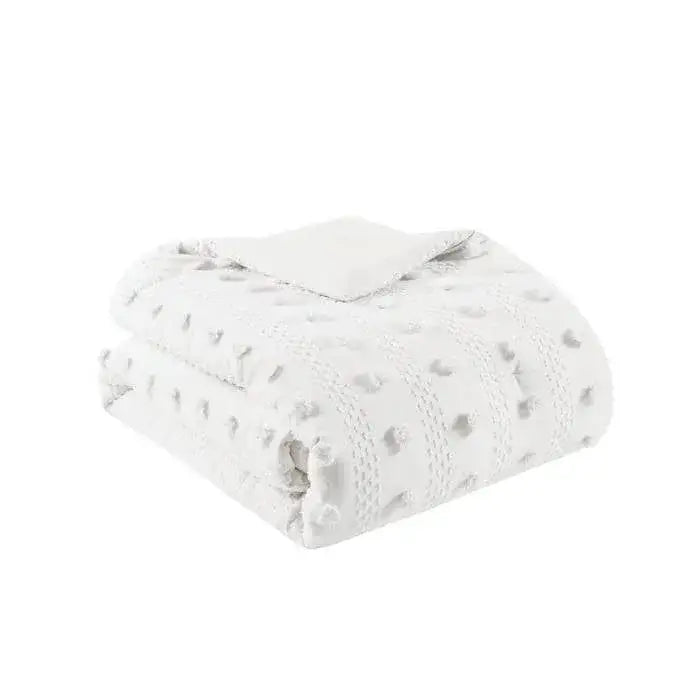 King/Cal King 3-Piece Ivory Pompom Microfiber Comforter Set