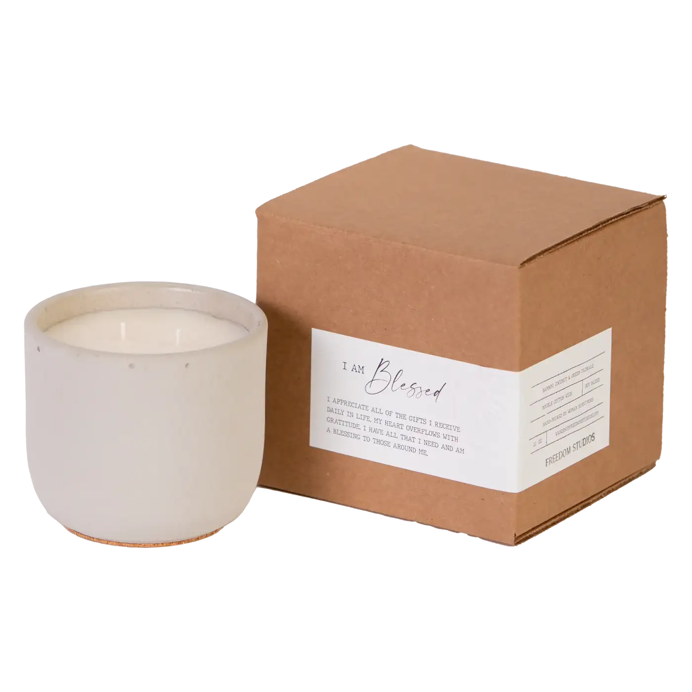 I AM Blessed 22 oz Concrete Candle