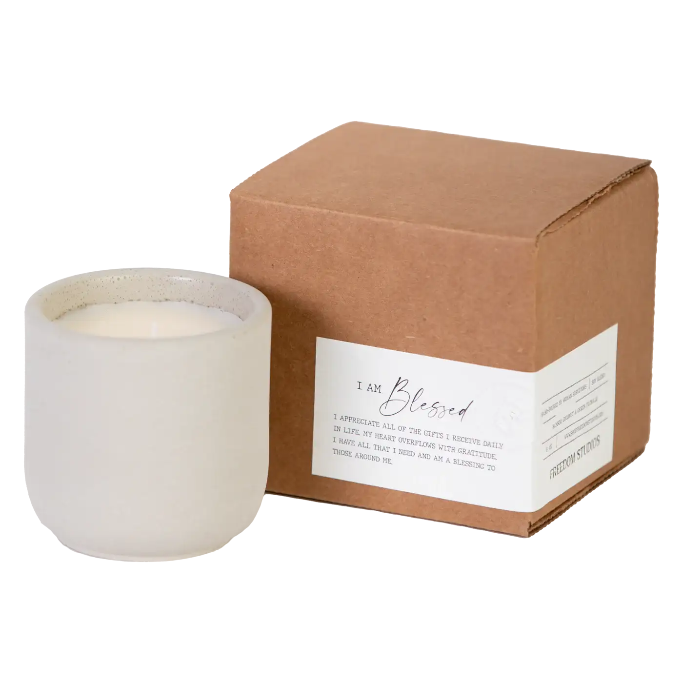 I AM Blessed 8 oz Concrete Candle