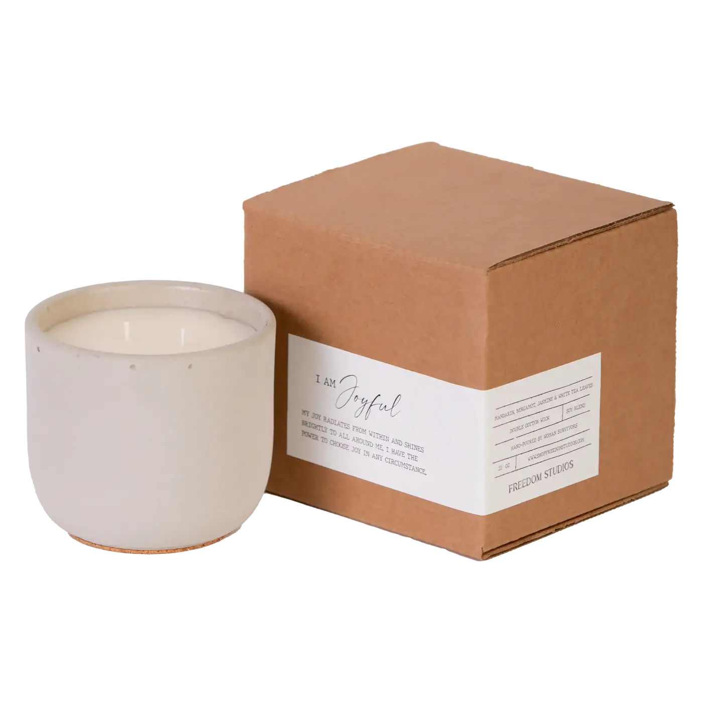 I AM Joyful 22 oz Concrete Candle