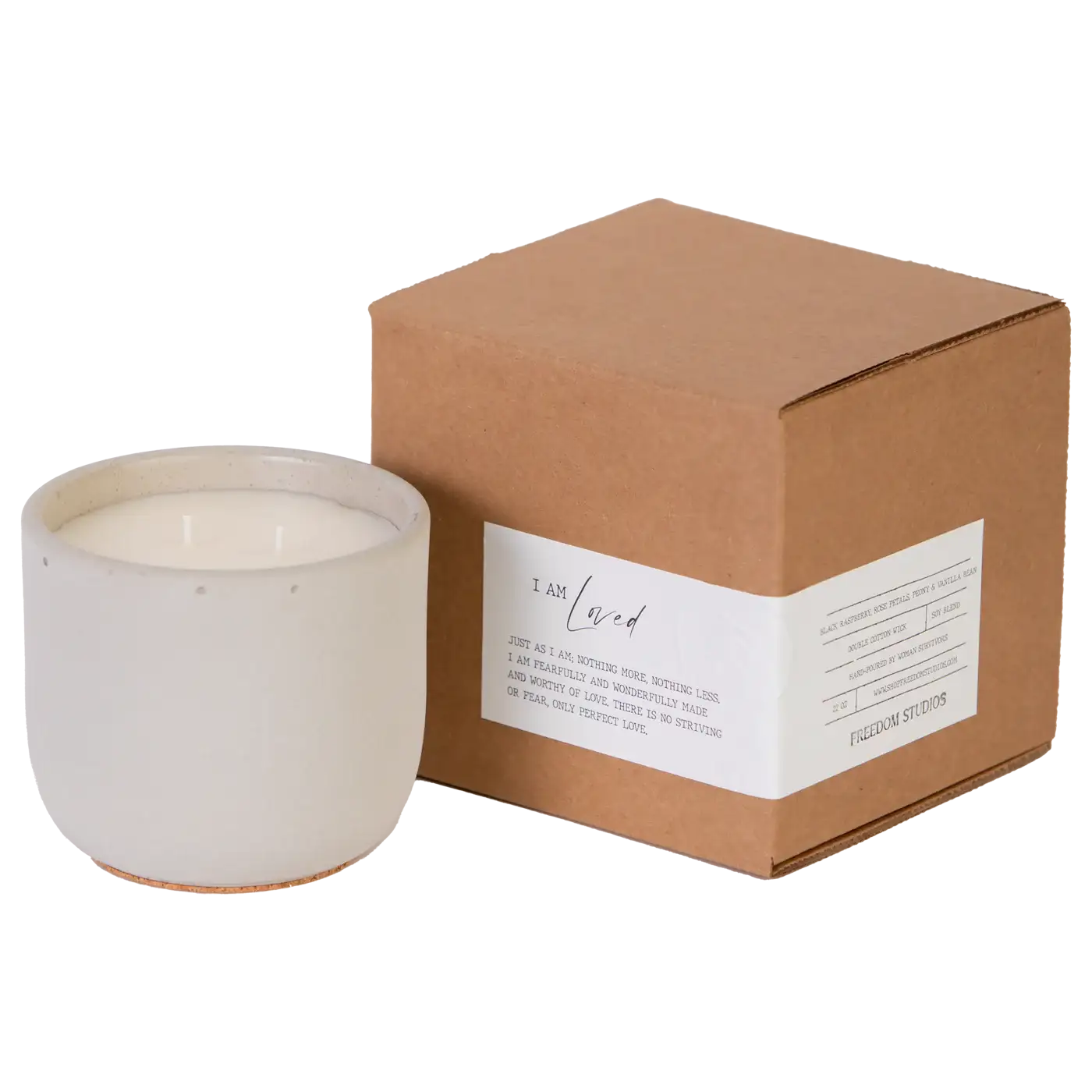 I AM Loved 22 oz Concrete Candle