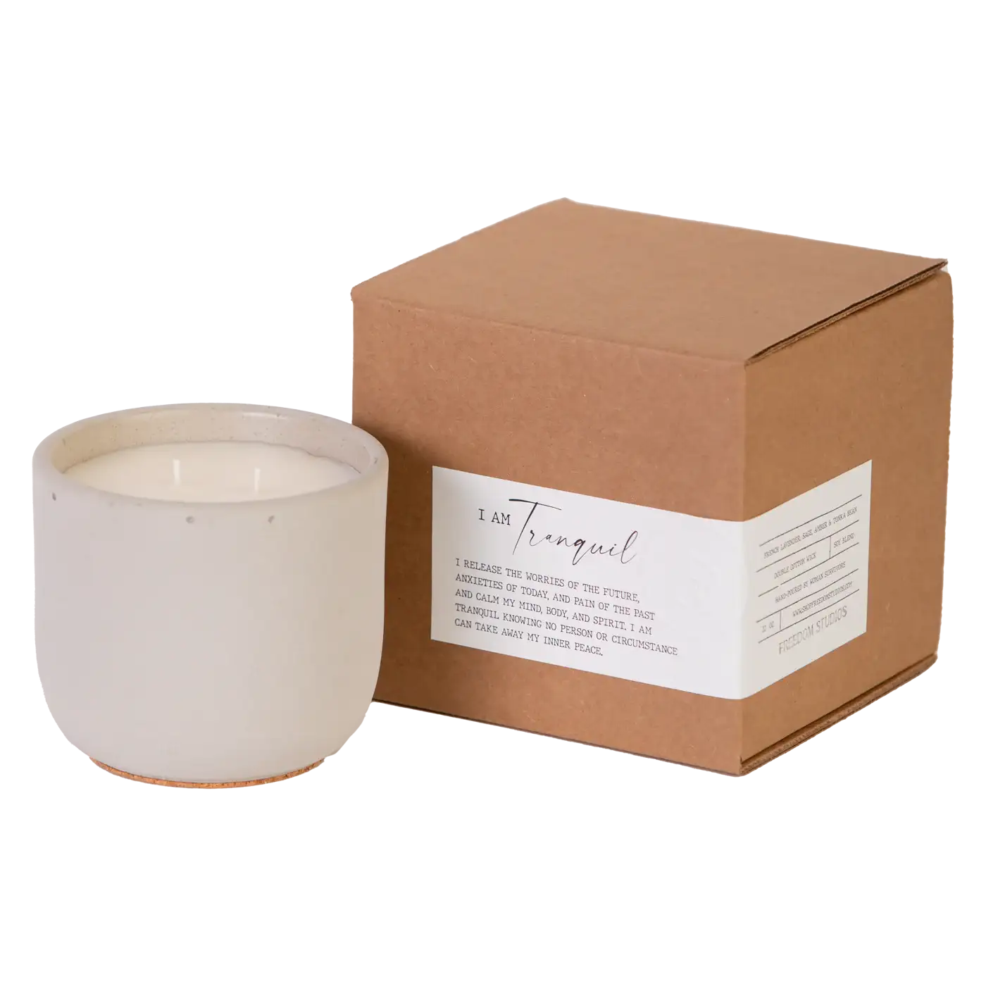 I AM Tranquil 22 oz Concrete Candle
