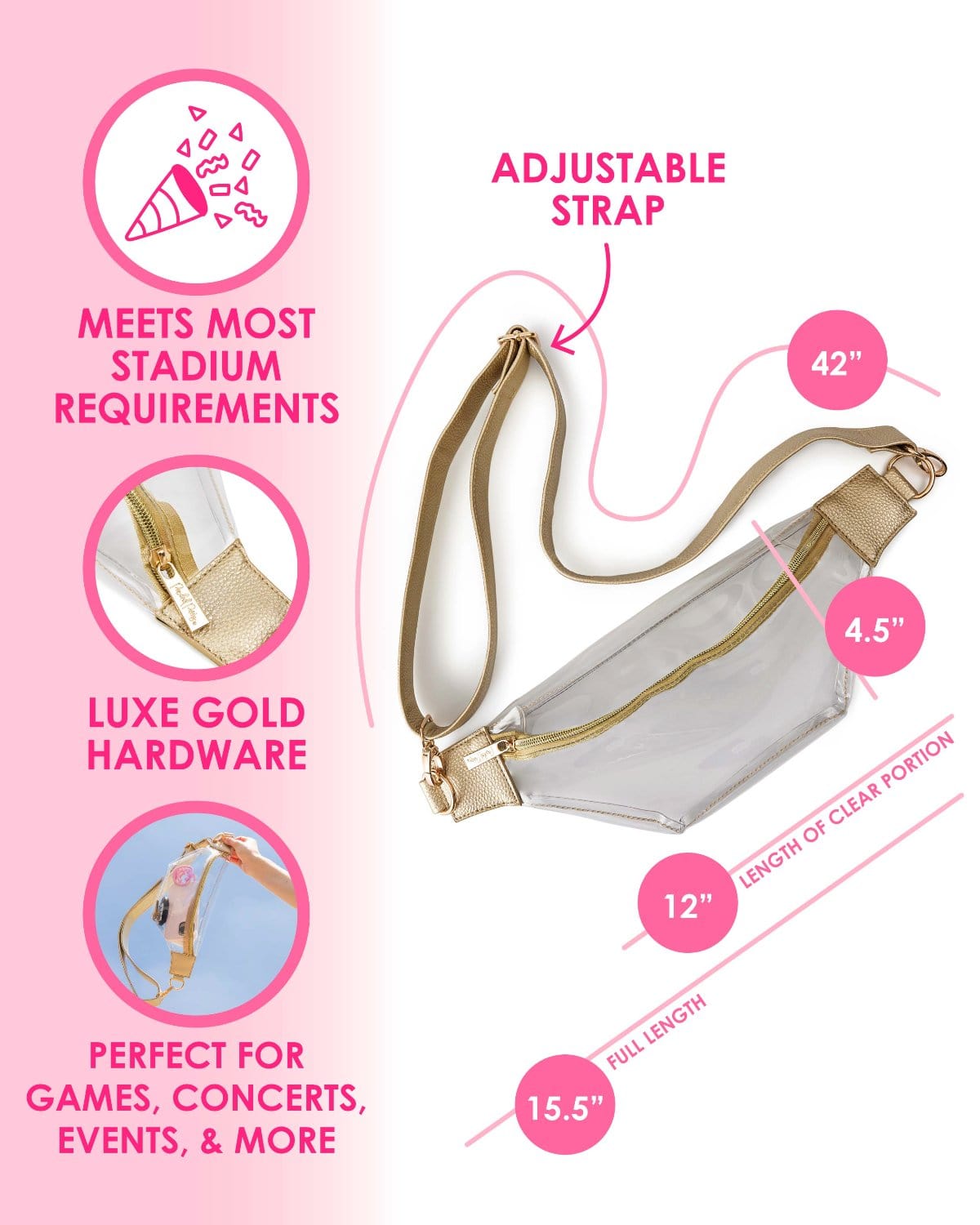 Confetti Strap and Clear Belt Bag Bundle