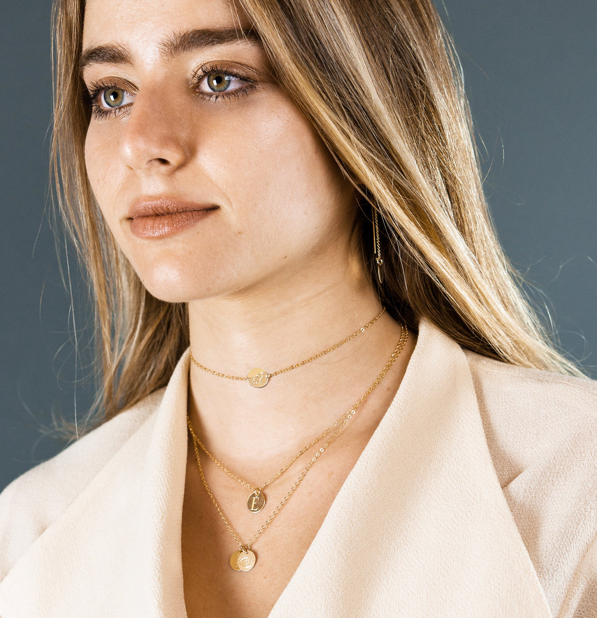 Sandy Monogram Disc Necklace