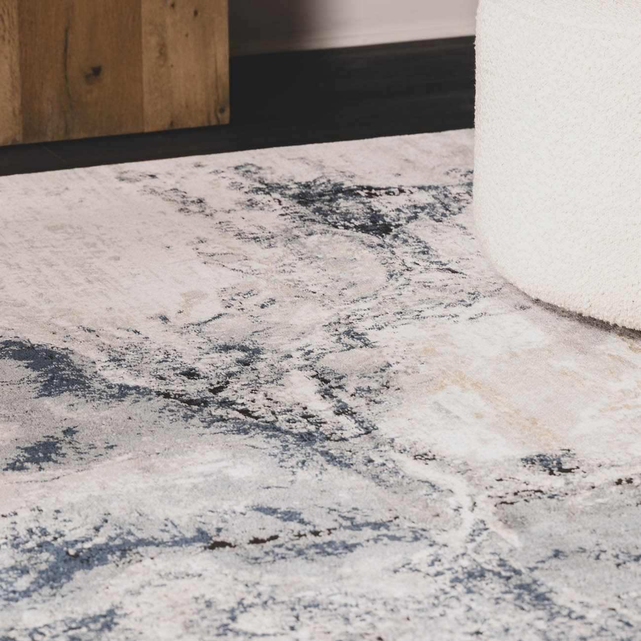 Kirkland Dark Blue Marble Rug