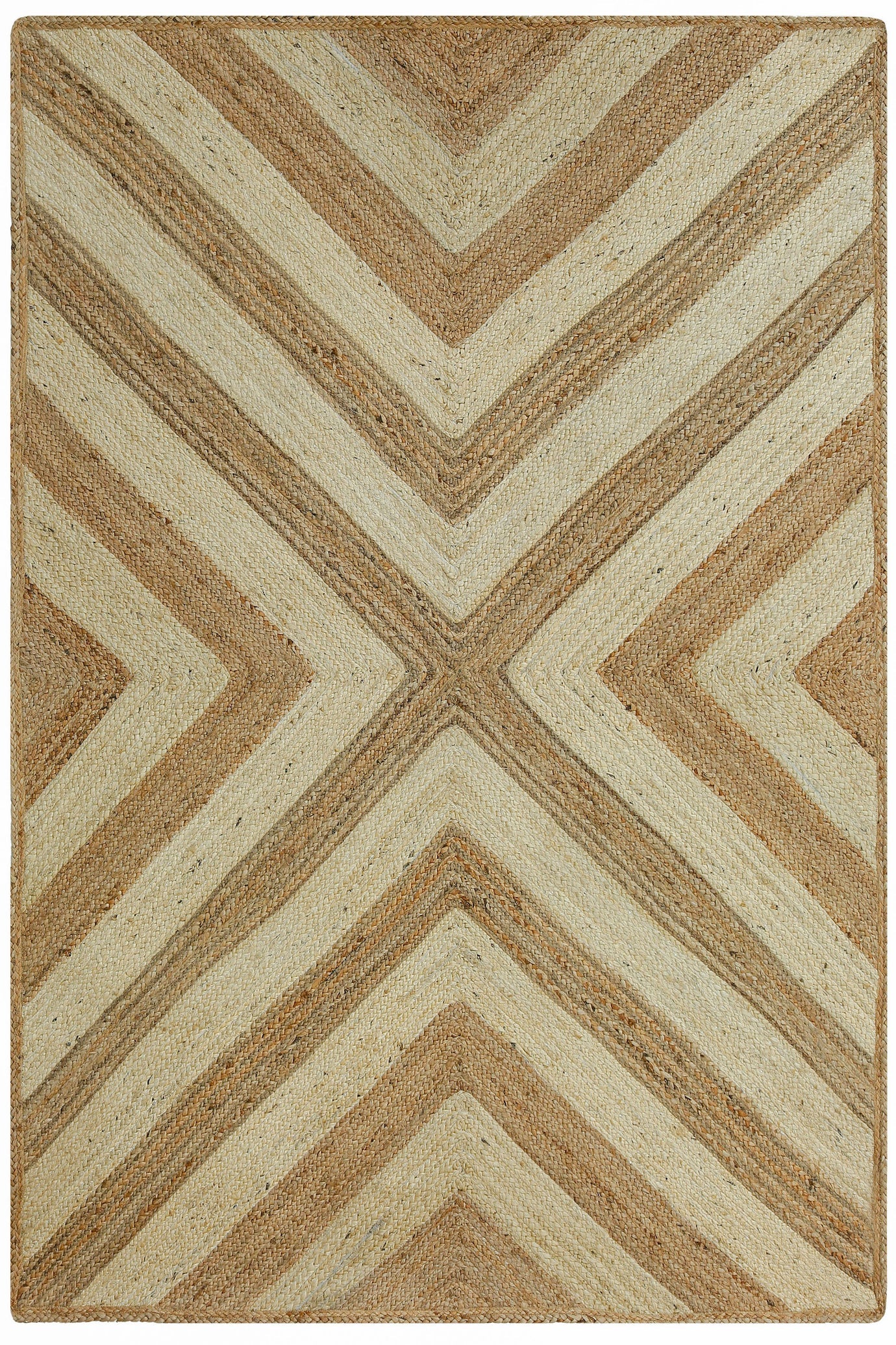 Jute Natural Fiber White Area Rug