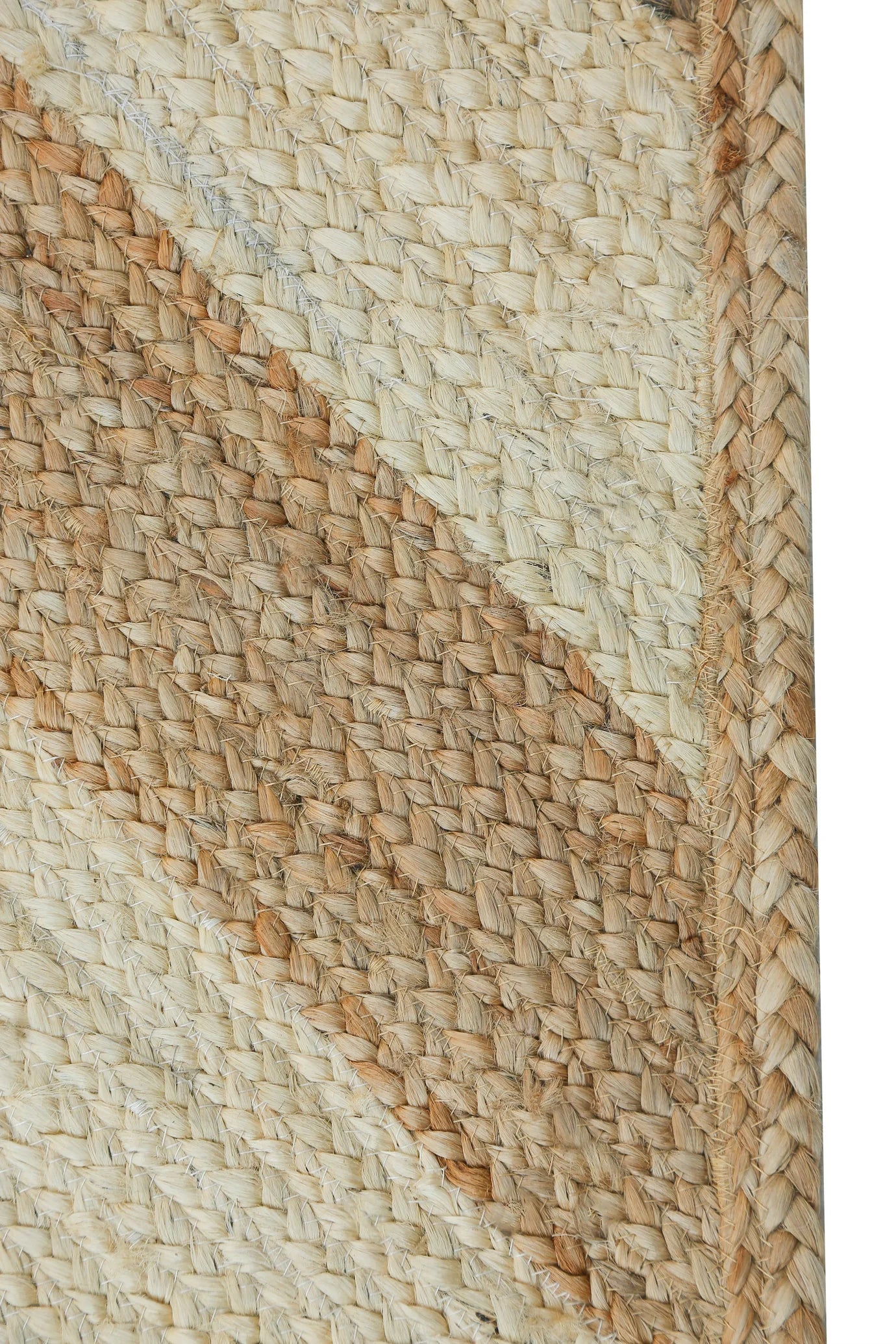 Jute Natural Fiber White Area Rug