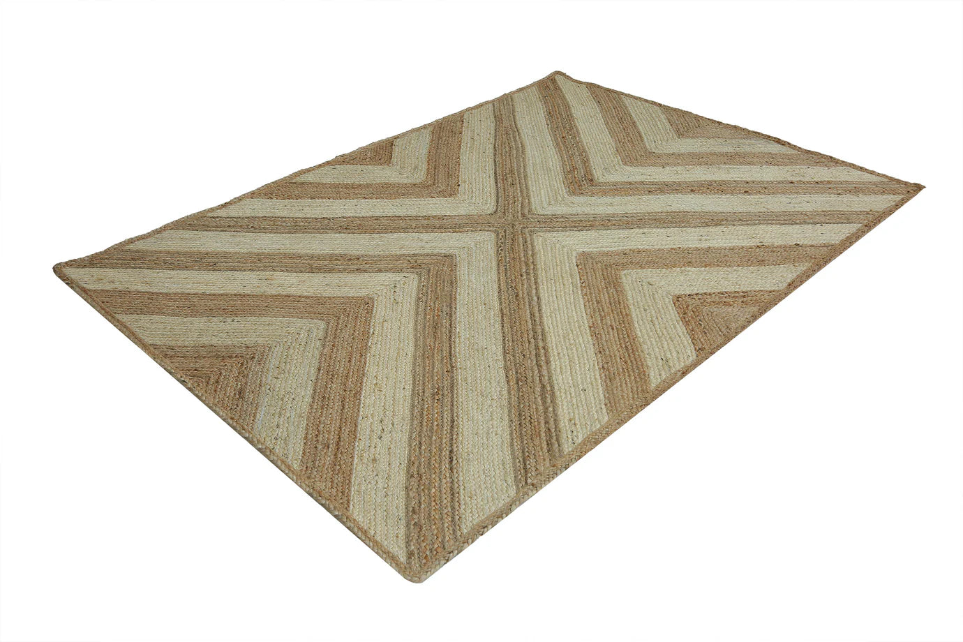 Jute Natural Fiber White Area Rug