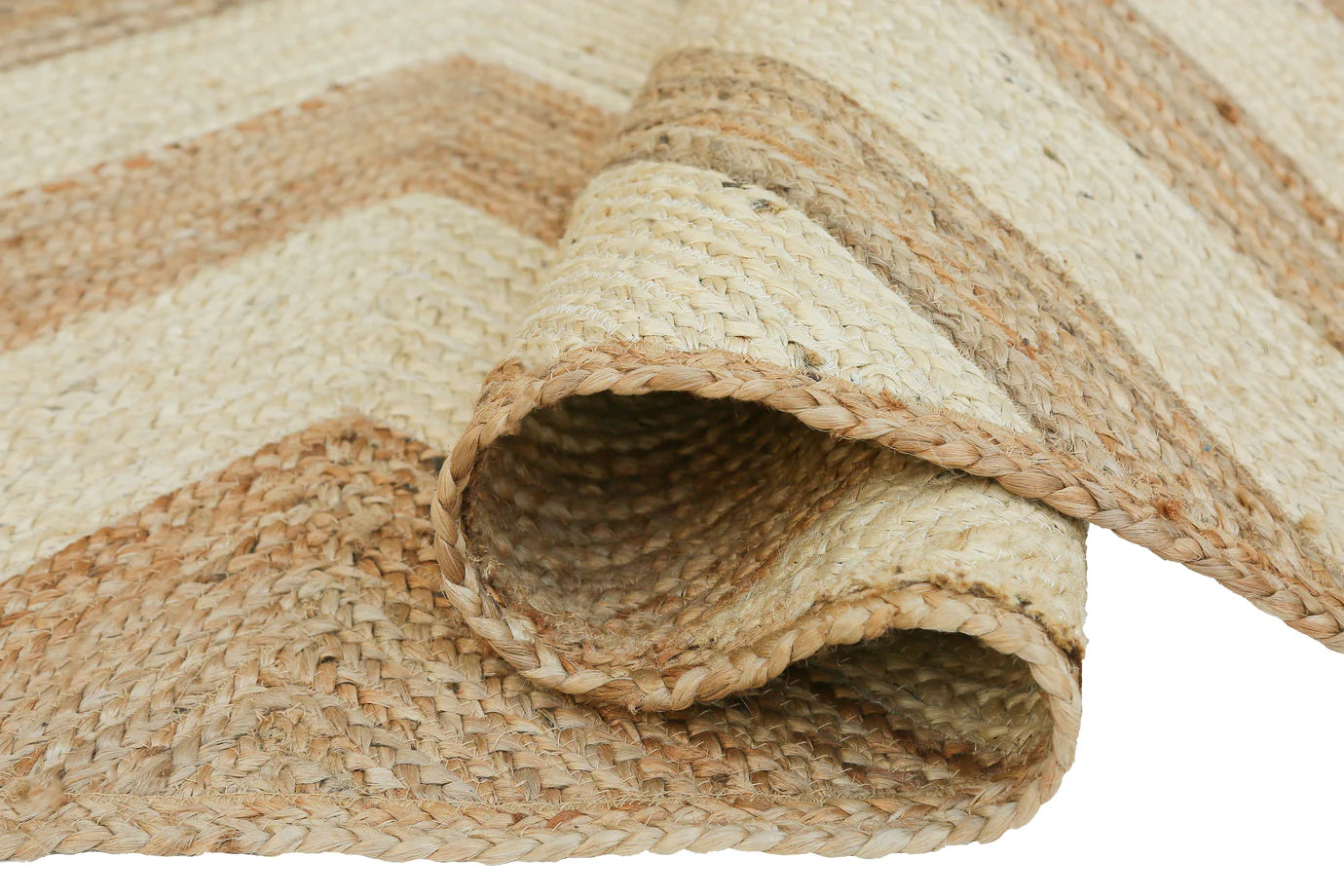 Jute Natural Fiber White Area Rug