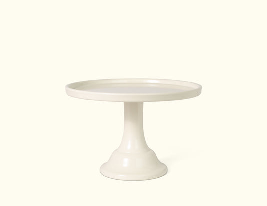Linen White Melamine Cake Stand-Small