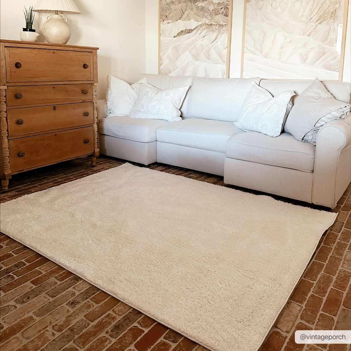 Judy White Washable Area Rug - Clearance