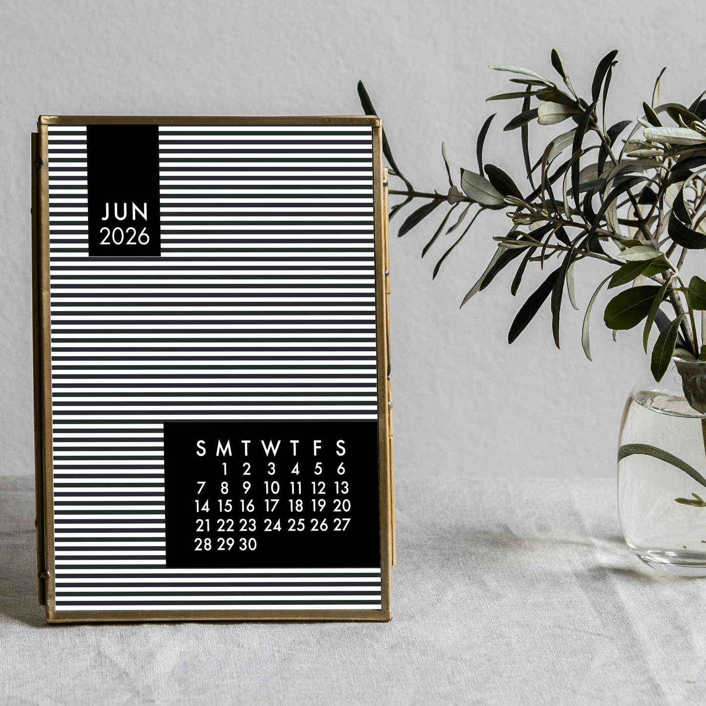 Mod Black 2026 Calendar