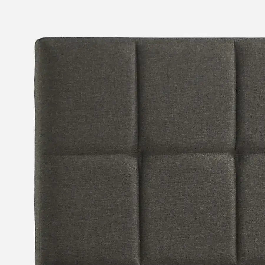 King size Grey Upholstered Platform Bed Frame with Padded Headboard
