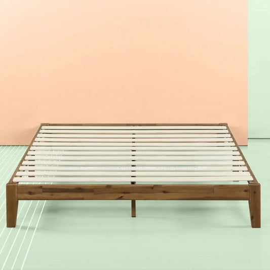 King Simple Modern Solid Wood Platform Bed Frame - 700 lb. Weight Capacity