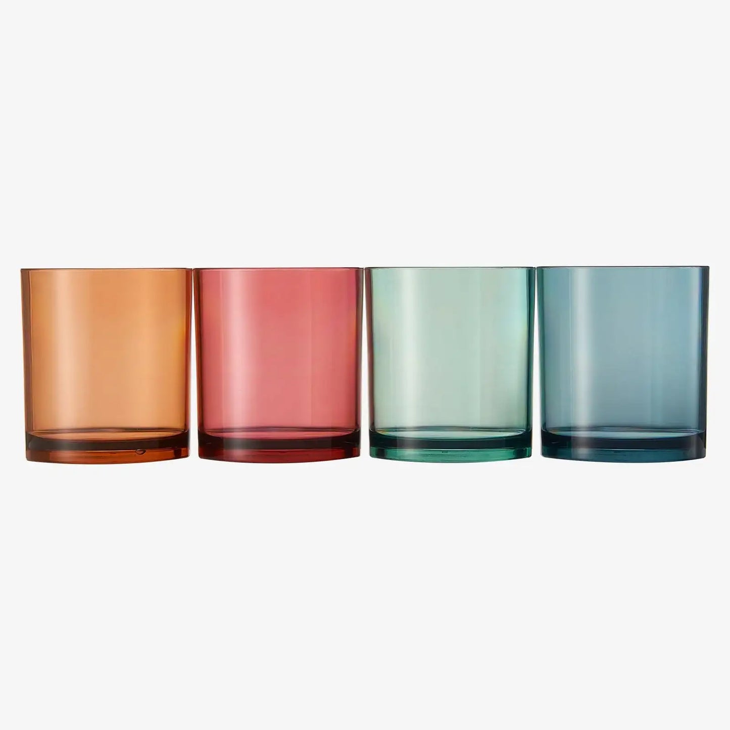 Eze Acrylic Lowball Whiskey Glassware, Set of 4