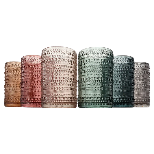 Tonal Hobnail Highball Glassware, Set of 6