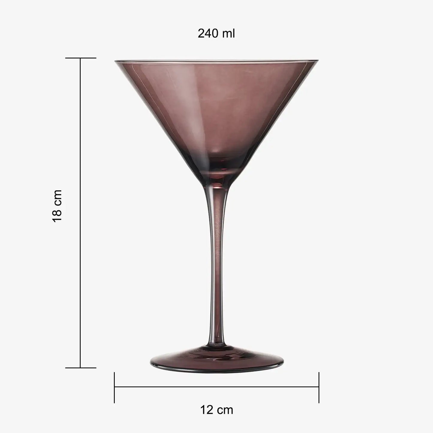 Venus Martini Cocktail Glassware, Set of 6