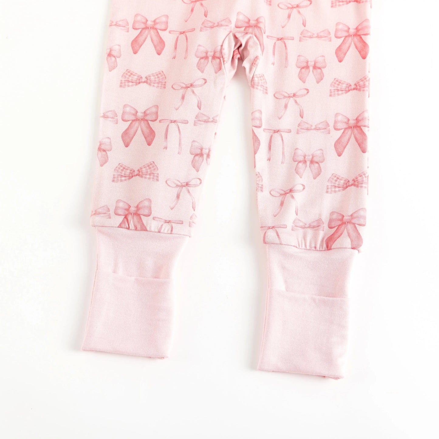 Pink Bows (Convertible Zip Footies)