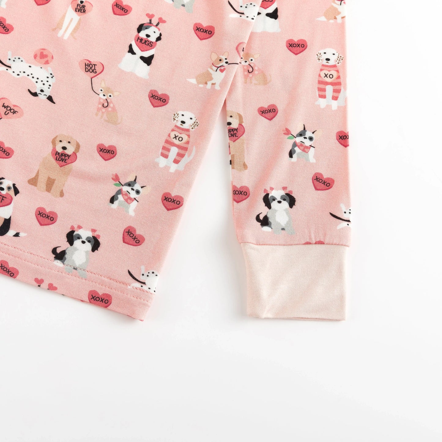 Pups & Kisses (Long Sleeve PJ) - Pink