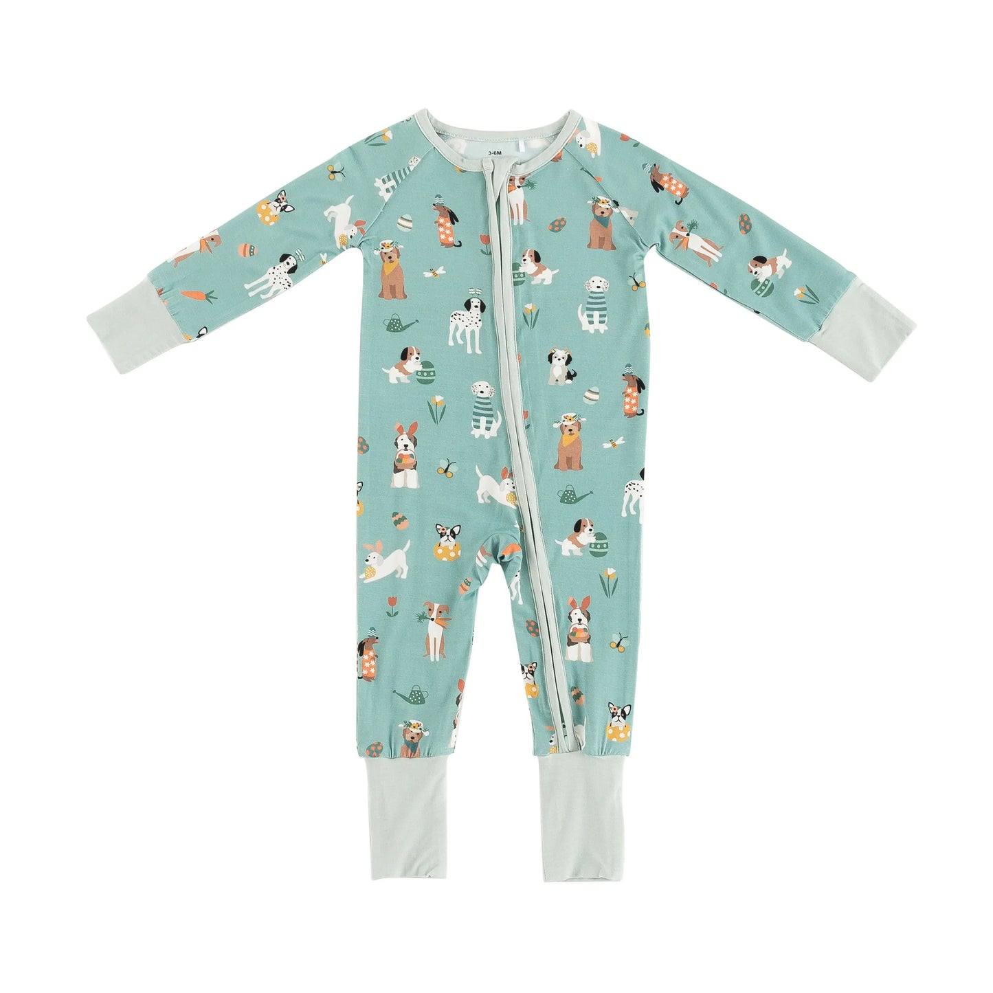 Puppy Egg Hunt (Convertible Zip Footies) - Aquamarine